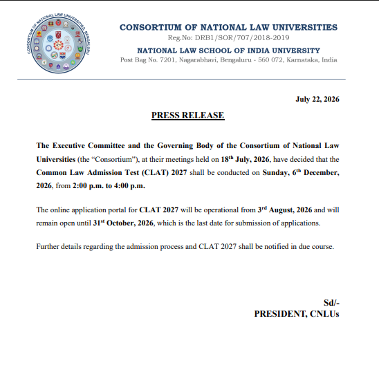 CLAT 2027 application form